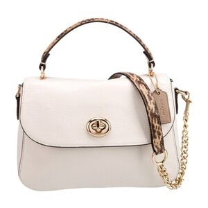 Coach White and Tan Satchel Bag